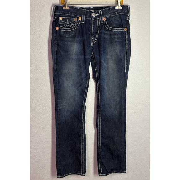 Vintage True Religion Ricky Big T Unisex Jeans 34 Dark Wash Y2K Denim World Tour - Picture 2 of 11